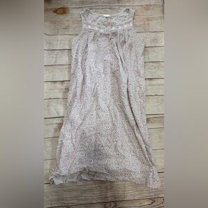 Eileen West Ballet Nightgown Cotton Floral Lace Sleeveless Cottagecore L Pink
